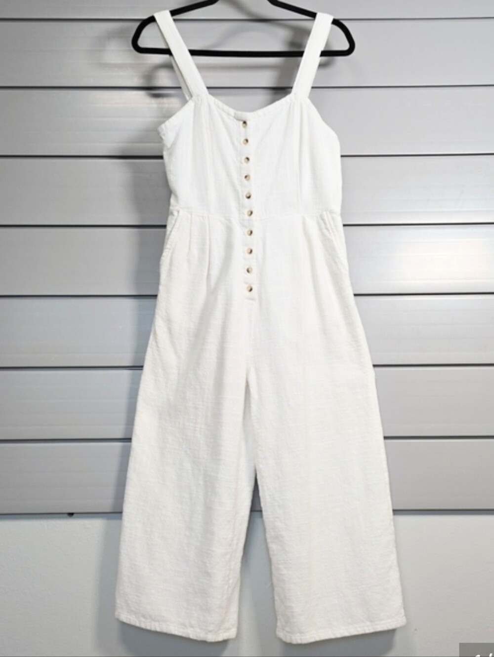 Billabong  Cotton Button-Front Wide-Leg Crop Jumpsuit